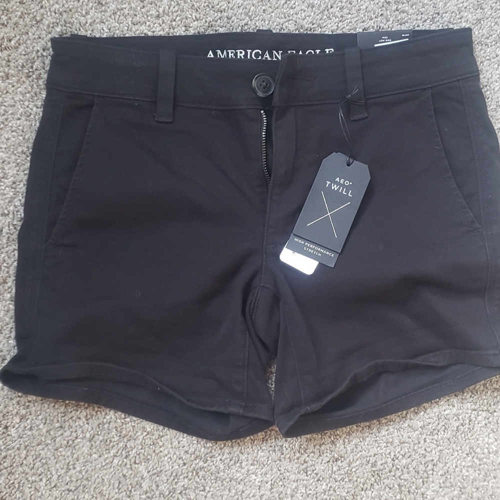 American eagle super stretch black twill shorts BNWT